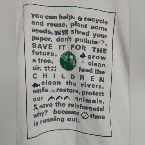 The Aussie T Company Vintage Heavy Cotton Recycle ♻️ Reuse White Graphic T-Shirt - Picture 2 of 9